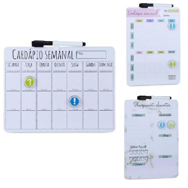 Imagem de Cardapio Semanal Lousa Planejamento Alimentacao Magnetica Planner Dieta Quadro Anotacoes Refeicao