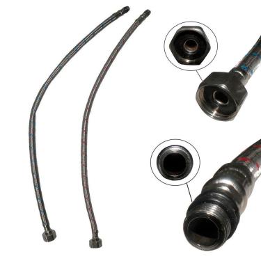 Imagem de Engate Par Rabicho Monocomando Mangueira Flexivel Misturador Agua Quente Fria Pia Torneira Balcao Cozinha Banheiro