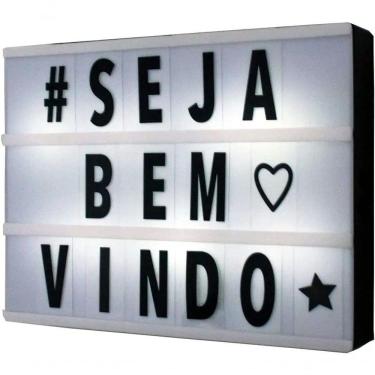 Imagem de Luminária Cinema Light Box Led A5 96 Letras Números Ícones Letreiro