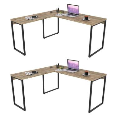 Imagem de Kit 2 Mesas De Escritório Office Em L 150X150Cm Carvalho