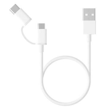 Imagem de Cabo Xiaomi Micro-usb + Usb-c Sjx02zm 1 Metro / 2 Em 1 - Branco