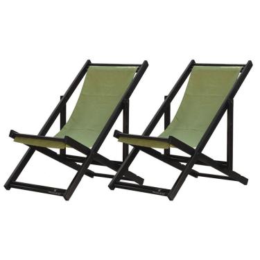 Imagem de Kit 2 Espreguiçadeiras Dobrável Black Sb-verde