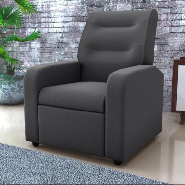 Imagem de Poltrona Decorativa Reclinável Cecilia Veludo Light Cinza