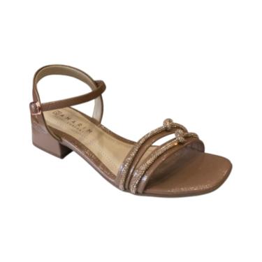 Imagem de Sandália Feminina Ramarim Verniz Glam Bege Escuro 25-48208