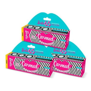 Imagem de Kit 3 Unidades Hidratante Labial Carmed Barbie Barbie Pink Efeito Glos