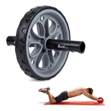 Imagem de Roda Abdominal Ab Wheel Cinza Exercícios Treino Lombar Aluí - Aluí Fit