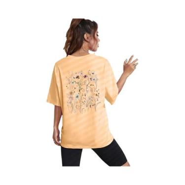 Imagem de Camisetas Femininas De Algodão Macio Com Estampa Floral, Casuais, Resp