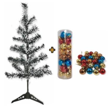 Imagem de Árvore De Natal Pequena 60 cm Decorada Com 24 Bolinhas Natal - Wincy
