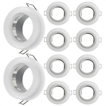 Imagem de Kit 10 Spot Taschibra Redondo Embutir Vidro Jateado Sp23