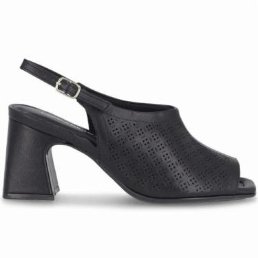 Imagem de Sandália Slingback Alta Calce Perfeito Piccadilly Conforto, Preto, 37