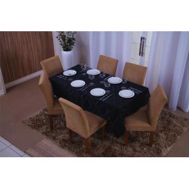Imagem de toalha para mesa jacquard em tecido 6 lugares 1,35x2,00 - bf confeccoe