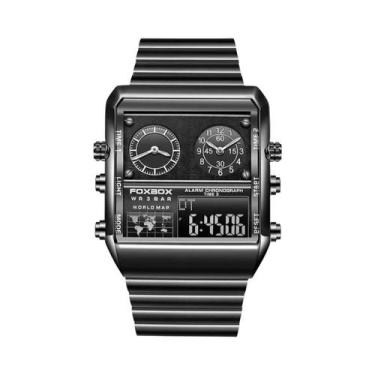 Imagem de Relógio Digital Luxuoso Masculino FOXBOX Com Duplo Display, Relógio De