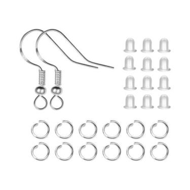 Imagem de Kit De Ganchos Para Brincos Banhados a Prata Esterlina 925 Com Argolas