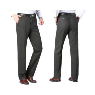 Imagem de Calças Sociais Masculinas Pretas Casuais De Corte Reto Para Outono E P
