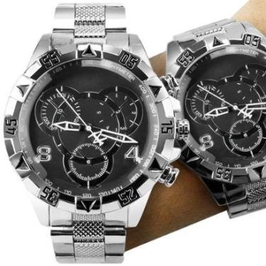 Imagem de Relogio masculino inox prova dagua premium qualidade + aço masculino prova dagua inox premium relogi-Masculino