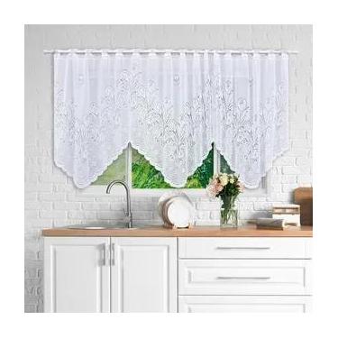 Imagem de Cortina Bando Renda Cascata Cozinha Tulipa 2,65x1,00 Sortida - Beija F