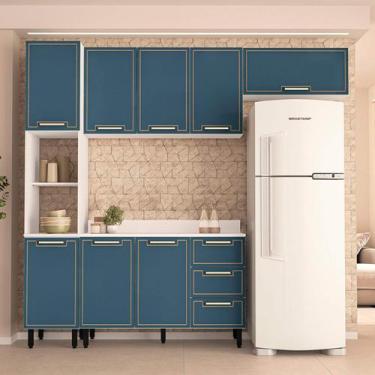 Imagem de Armário de Cozinha Modulada Completa 4 Peças 240cm Com Tampo 100% MDF 