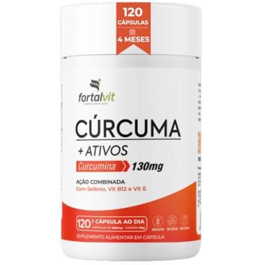 Imagem de Cúrcuma 120 Cápsulas, 4 Meses de Uso, com Vitamina E, Selênio e B12, Longa Duração 2x Mais, Alto Teor Curcumina, Fortalvit
