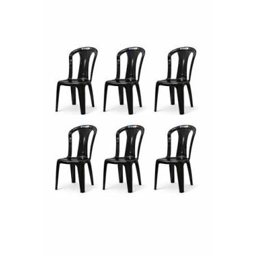 Imagem de KIT 6 CADEIRAS BISTRO DECOR MOBILIA 77 PRETA Conforto e Estilo para Co
