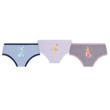 Imagem de Kit 3 Calcinha Infantil Menina Princesa Lupo Criança Algodão, PP, Sort