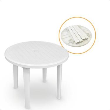 Imagem de Mesa Redonda Plástica 90x60cm para Área Externa e Interna Sala de Jant