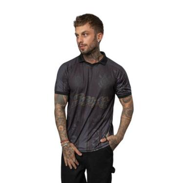 Imagem de Camiseta Polo Esportiva Masculina Corinthians x Sabotage Cor:PretoTama
