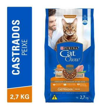 Imagem de Ração cat chow para gatos castrados sabor peixe - 2,7 kg - Purina