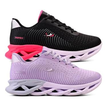 Imagem de Kit 2 Tenis Feminino Treino Confortavel Macio Leve Academia Caminhada 