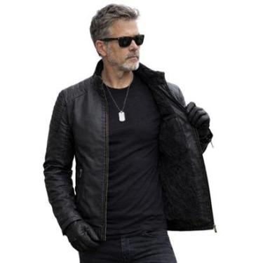 Imagem de Jaqueta Masculina Couro PU Peluciada Forrada Premium-Masculino