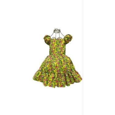 Imagem de Vestido Festa Junina Infantil Luxo Menina Arraia Caipira Roupa São Joã