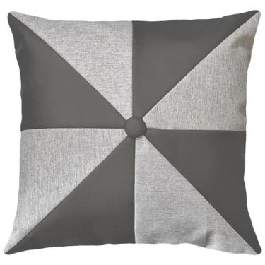 Imagem de Capa Almofada Linho Couro Tipo Sintético Fendi Ou Café 45x45 - M3 Deco