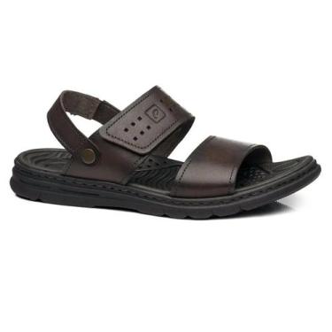 Imagem de Sandália Em Couro Pegada 134203 Masculino, Cravo, 41