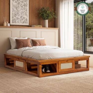 Imagem de Cama Queen 3 Gavetas 100% Madeira Maciça Pinus Ws - Móveis Saraiva