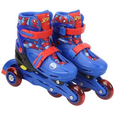 Imagem de Patins 2 em 1 ajustável tamanho 32-35 com kit radical de proteção Home