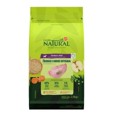 Imagem de Ração Guabi Natural Cães Porte Médio Frango E Arroz 2,5Kg - Brf