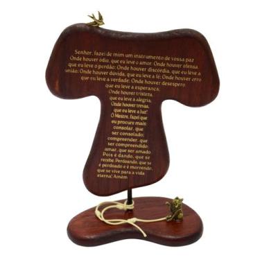 Imagem de Adorno Oração de mesa de São Francisco em madeira AR5466 - Artigos Rel