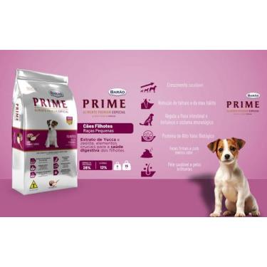 Imagem de Ração Barão Prime Cães Filhotes Raças Pequenas, 3kg, Frango e arroz