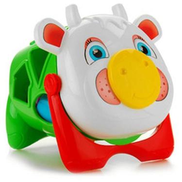 Imagem de Brinquedo Educativo Vaquinha Joly Balde Didático com Formas Geométricas e Som Mercotoys