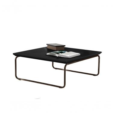 Imagem de Mesa de Centro Kairos Quadrada MDF Metal Pintado 70CM Preto Laqueado Lar Flex Móveis