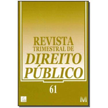 Imagem de Revista trimestral de direito publico ed. 61 - MALHEIROS EDITORES, 3