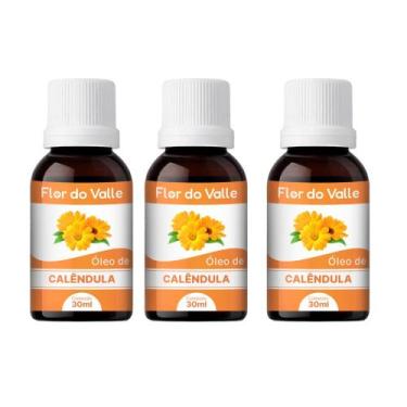 Imagem de Óleo Vegetal De Calêndula 30ml Flor Do Valle - Essencial, 3 Unidades