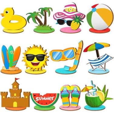 Imagem de Decorações de mesa decorativas de madeira para verão Marsui 12 unidade