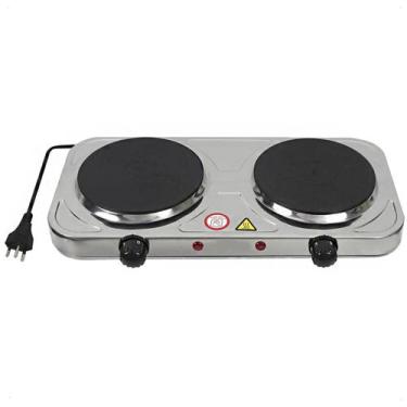 Imagem de Fogareiro Portátil Fogão Elétrico 2000w Cooktop Panela 2 Bocas Disco -
