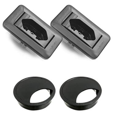 Imagem de Kit 2 Mini Espelho + Tomadas QTmov para Móveis (Preto 20A)