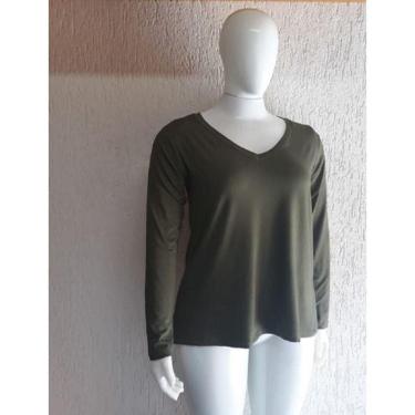 Imagem de Blusa Feminina Gola V Plus Size Manga Longa Mazal