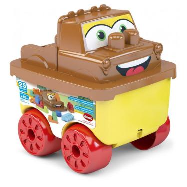 Imagem de Carrinho Racer Resgate Caixa  Blocos Montar e Encaixar 25 Peças Grandes Para Bebê Dismat