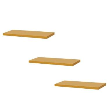 Imagem de Kit 3 Prateleiras 40 X 20cm Amarela Suporte Invisível
