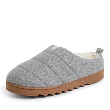 Imagem de Dearfoams Pantufa feminina de mistura de lã Nadine, Cinza-claro mesclado, Small