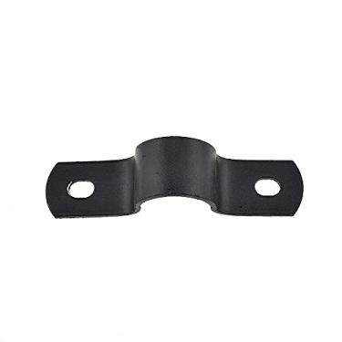 Imagem de Hahiyo Braçadeiras de tubo de dois furos com suporte em U de 20 mm, resistente, sem ferrugem, vento forte e resistente, sem afiação, anel de conduíte, anel de aço carbono, preto para fixação, suporte de decoração, 12 peças