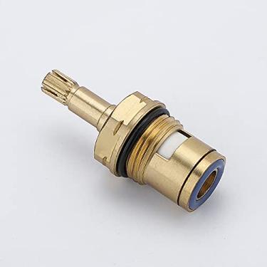 Imagem de Cartucho de torneira de cartucho de cerâmica 20 engrenagens, torneira de disco de latão quente e frio, torneiras de disco de cerâmica para cozinha de banheiro (dois parafusos M4)